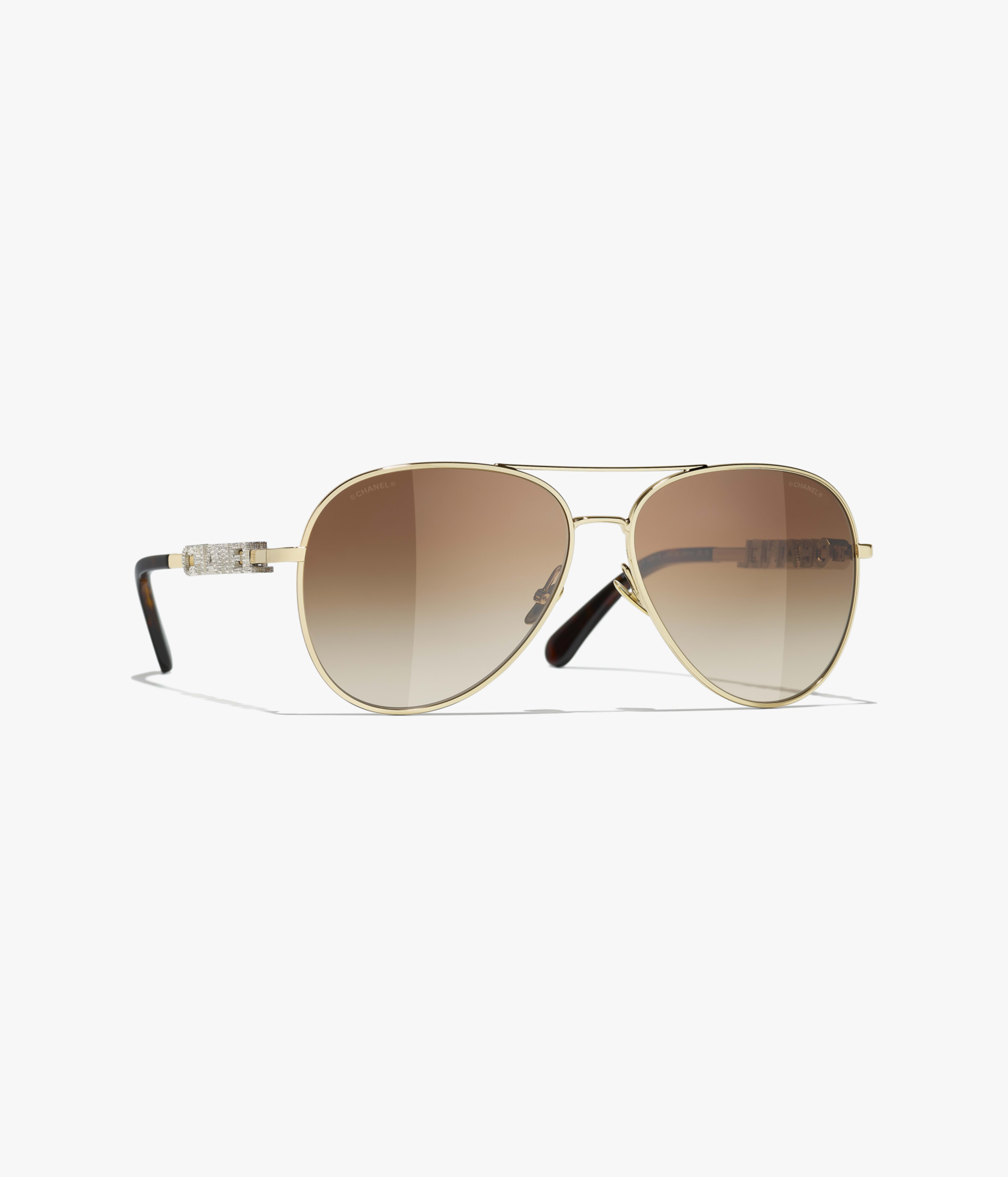 Gafas de sol estilo piloto - Gafas de sol - Dorado y marrón